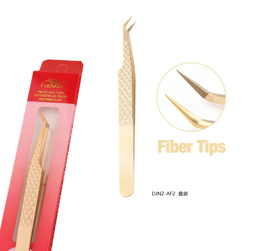 Aurelle GoldGrip Lash Tweezers in use