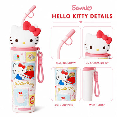 Sanrio 700ml Insulated Tumbler with Straw 316 Steel Travel Water Bottle 304 Steel Cute Cartoon Thermos Flask Coffee Mug Gift