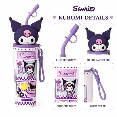 Sanrio 700ml Insulated Tumbler with Straw 316 Steel Travel Water Bottle 304 Steel Cute Cartoon Thermos Flask Coffee Mug Gift
