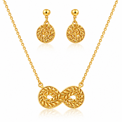 Infinity Leaf Necklace & Earring Set