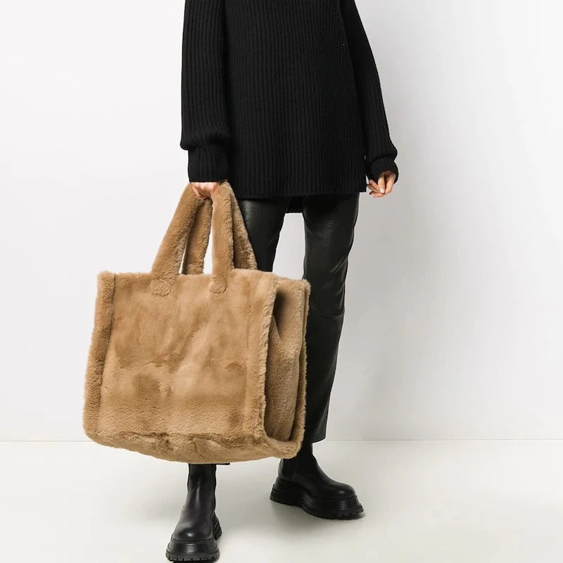 Plush Faux Fur Winter Tote