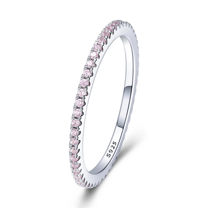 BAMOER Full Paved Eternity Band - Rainbow