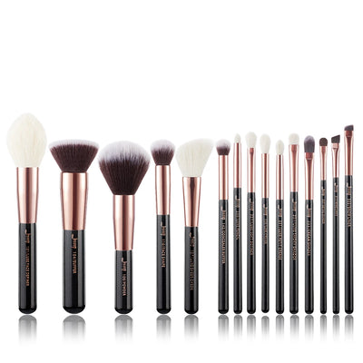 Jessup Makeup Brushes Set 15pcs Professional Makeup Brush Powder Eyeshadow Liner Foundation Blush Blending Zinfandel/Golden