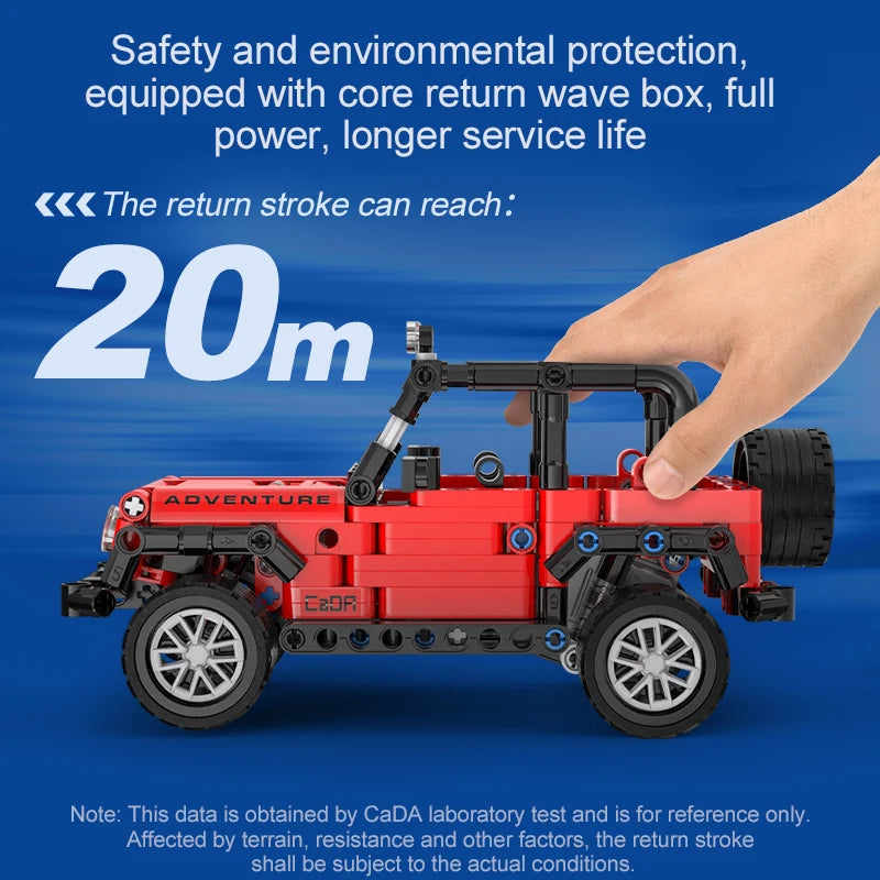 Pull-Back SUV Racing Building Block Set in use