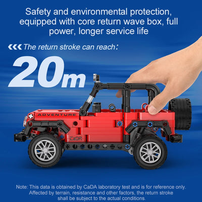 Pull-Back SUV Racing Building Block Set in use