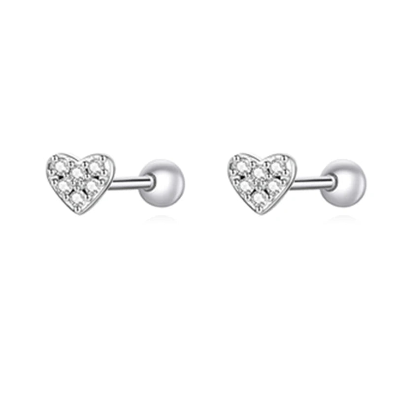 BAMOER Tiny Charm Stud Earrings close-up