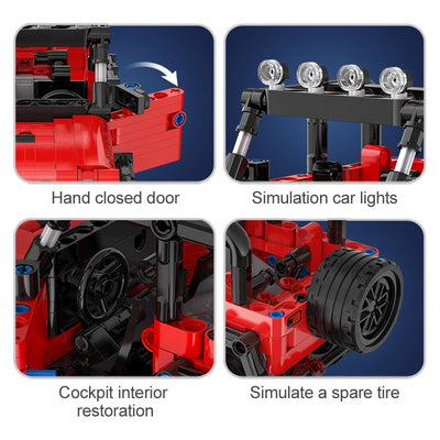 Pull-Back SUV Racing Building Block Set pull-back function