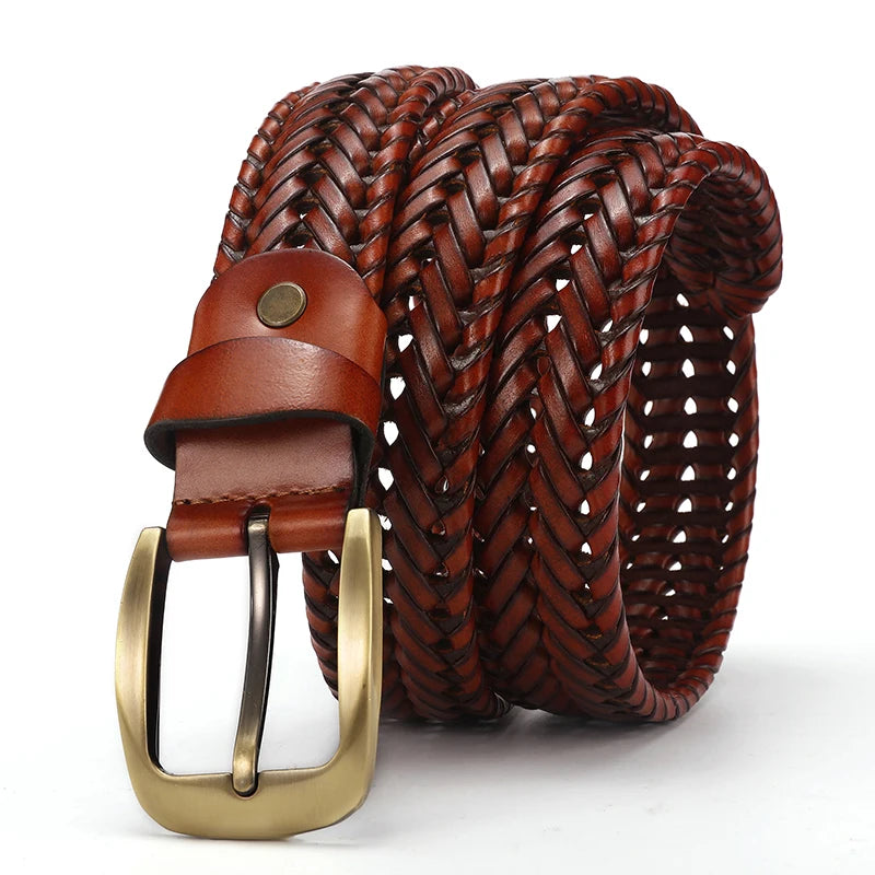 Vellora Woven Leather Belt close-up