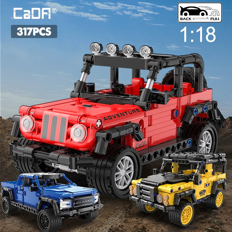 Pull-Back SUV Racing Building Block Set