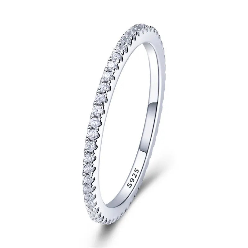 BAMOER Full Paved Eternity Band - Rose Gold