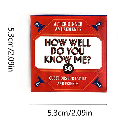 Mini Box Game Cards - How Well Do You Know Me? Games Board Cards Toys For Family Entertainment and Friends Gathering