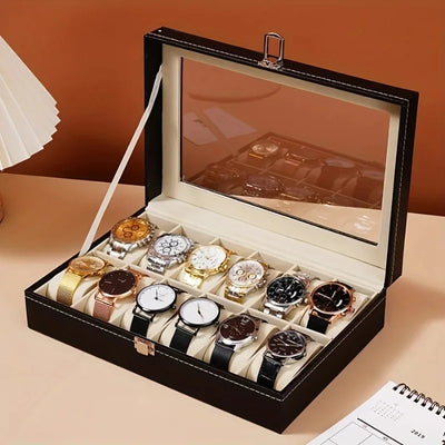 12-Slot Watch Organizer Box lock detail