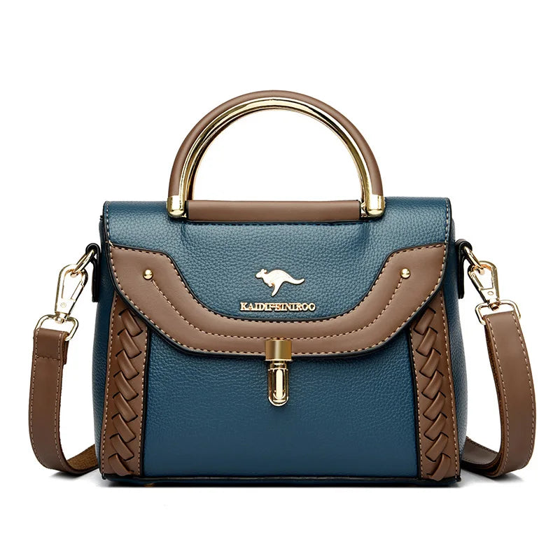 Faux Leather Crossbody Bag worn crossbody