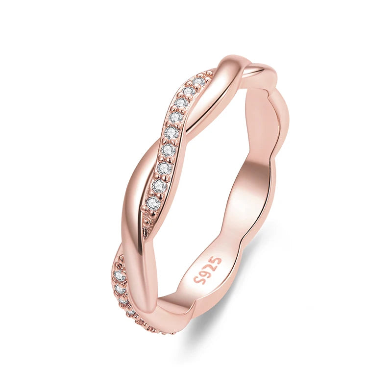 BAMOER Twisted Rope Ring gift presentation