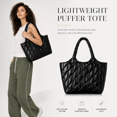 Large Capacity Quilted Tote Bag close-up