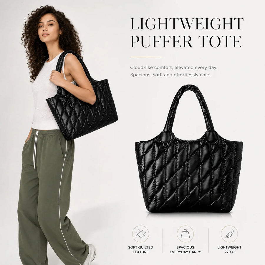 Large Capacity Quilted Tote Bag close-up