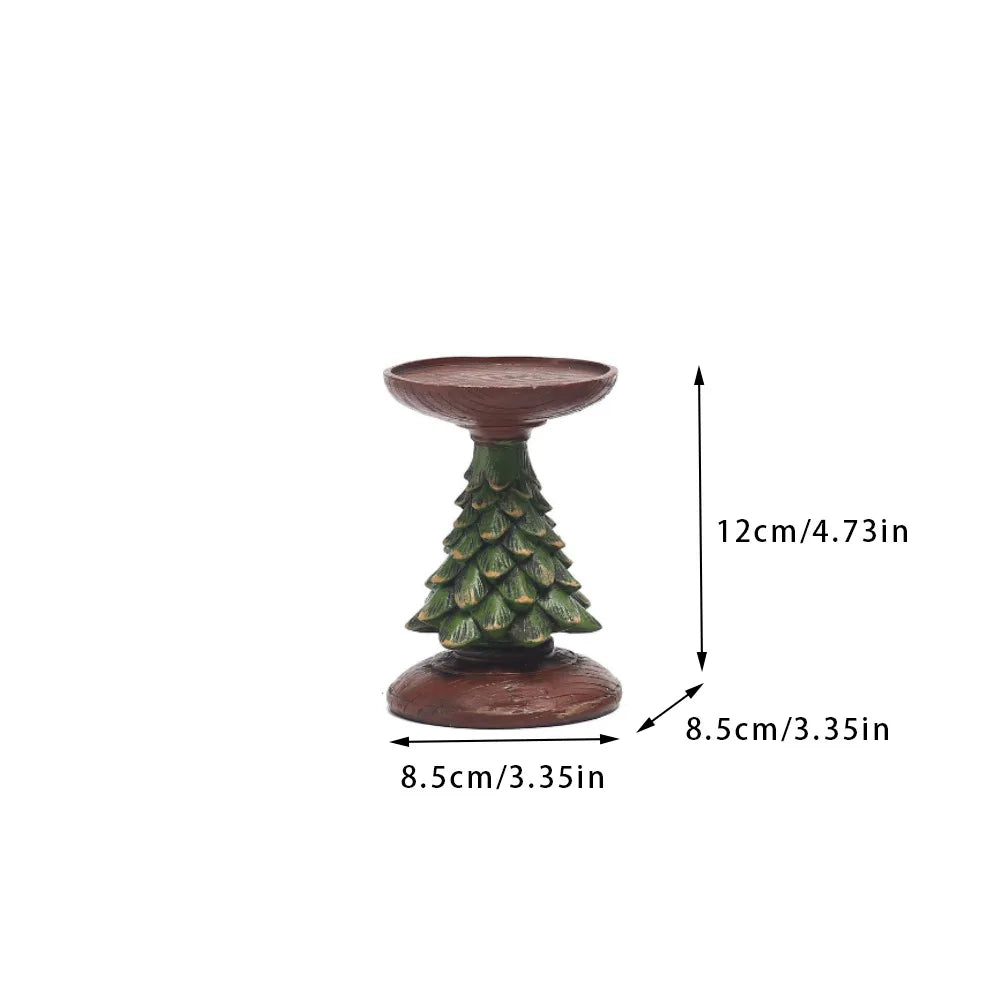 Christmas Tree Candle Holder lit candle