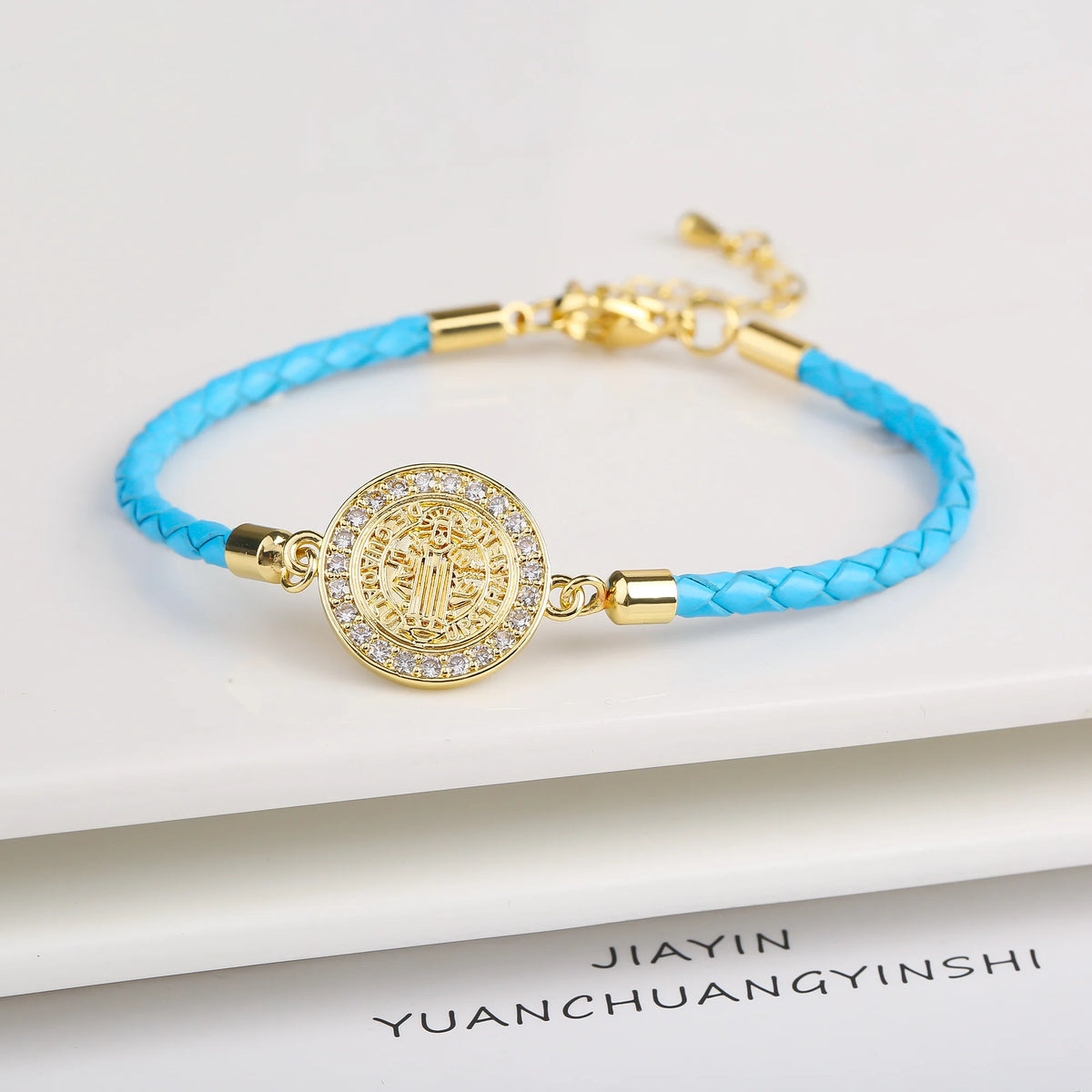 Rosette Virgin Mary Bracelet detail shot