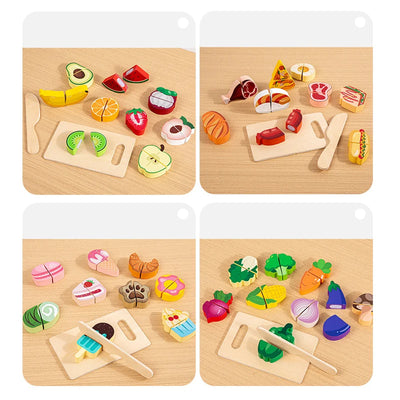 Wooden Pretend Play Food Set - Set C