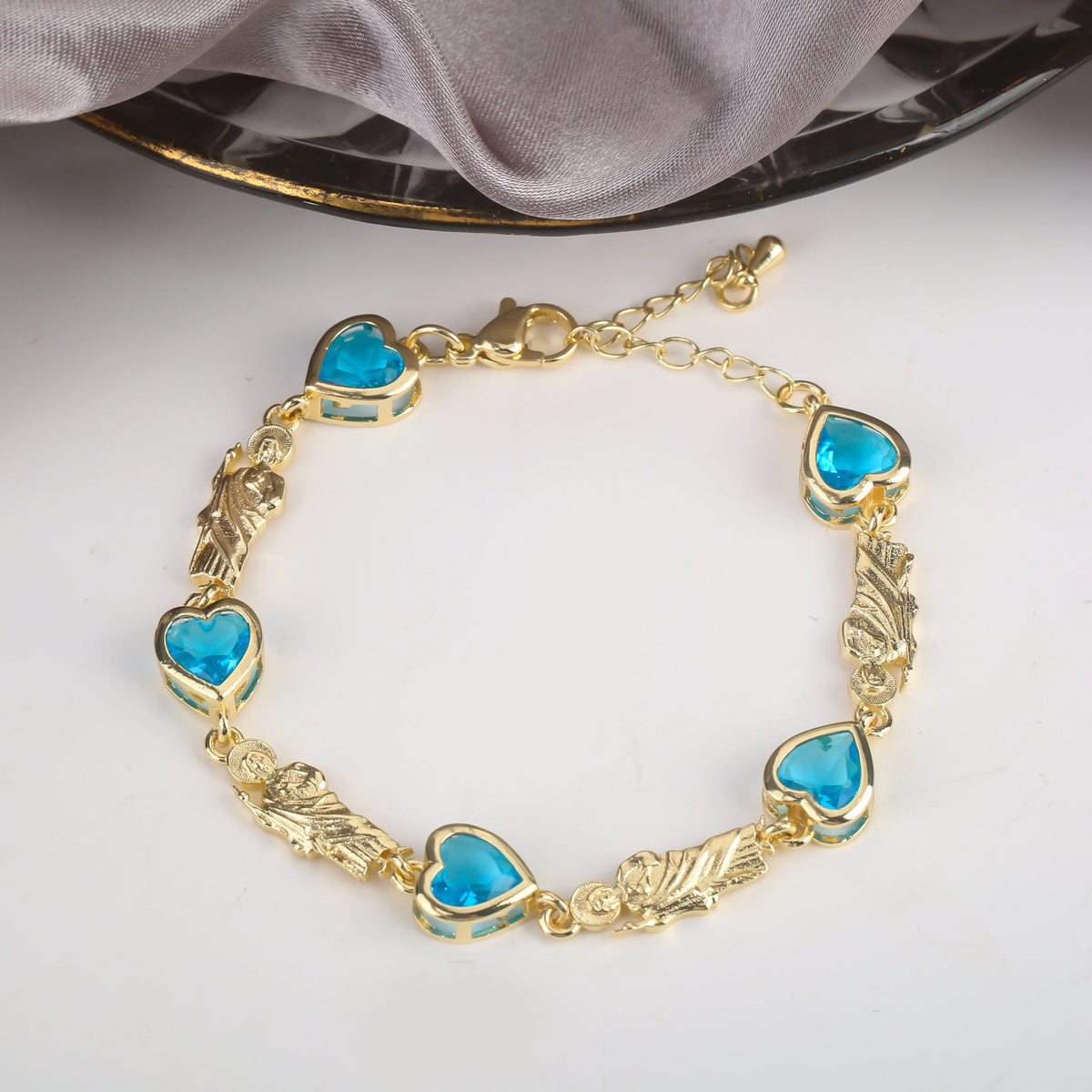 Rosette Virgin Mary Bracelet styling shot