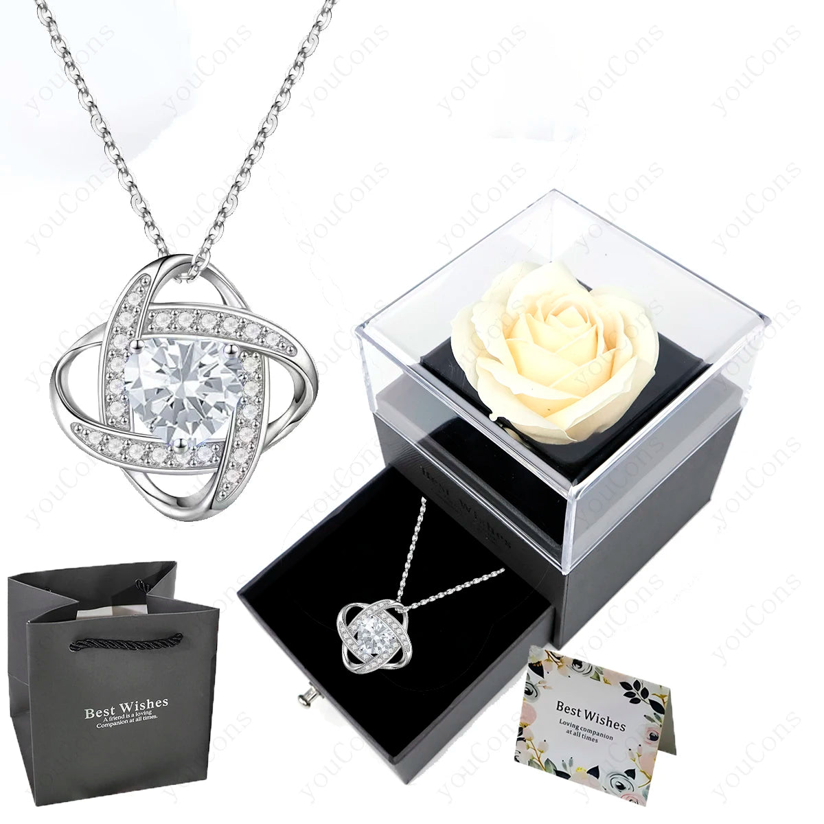 Green Heart Pendant Necklace gift presentation