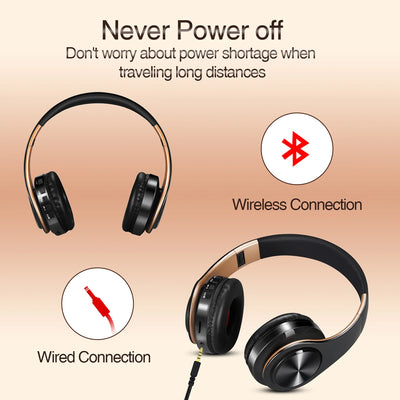 Aurex GoldSound Wireless Headphones - Black & Blue