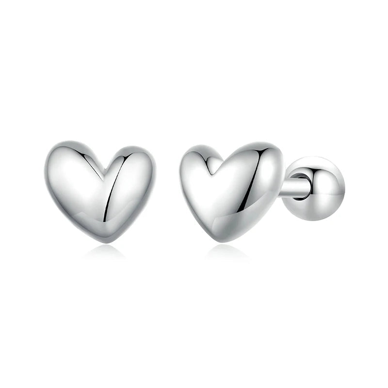 BAMOER Mini Heart Stud Earrings