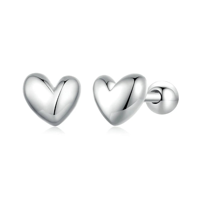 BAMOER Mini Heart Stud Earrings