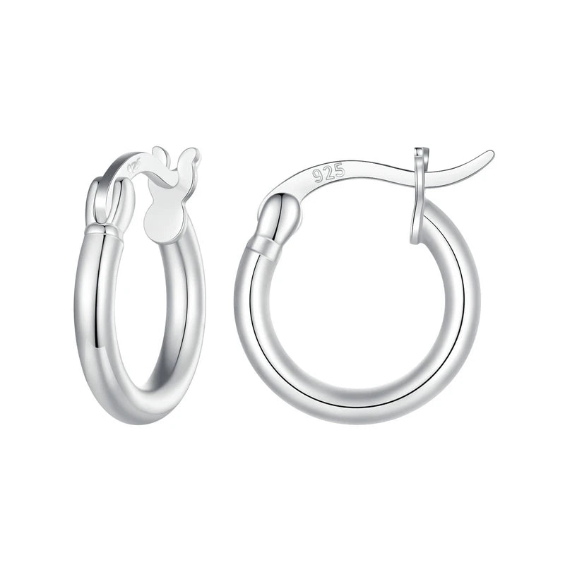 BAMOER Glossy Tube Hoop Earrings styling shot