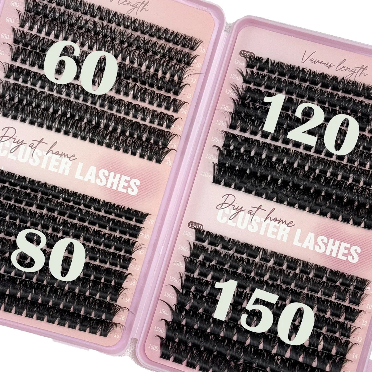 32-Row 3D Wispy Lash Cluster Set size reference