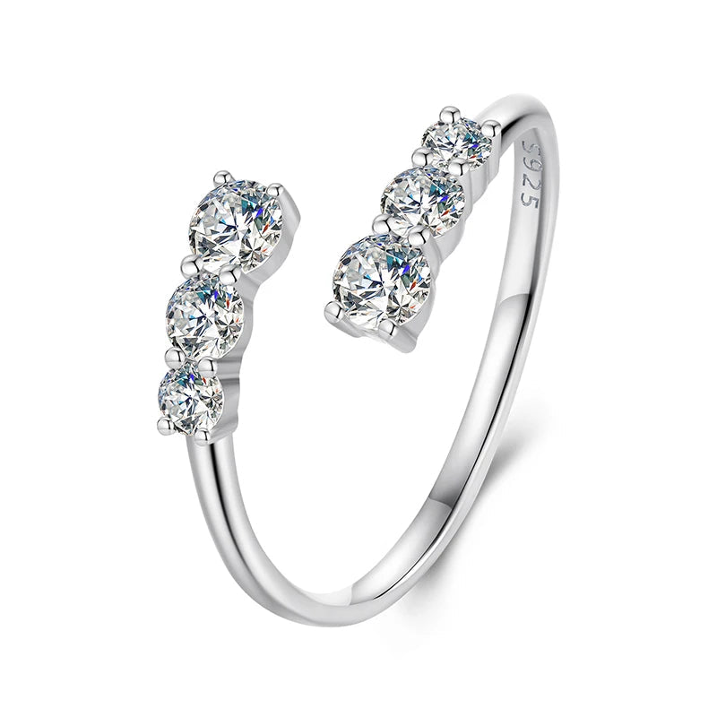 BAMOER Moissanite Twist Wrap Ring