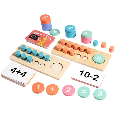 Wooden Number Matching Board in use