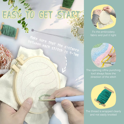 GATYZTORY Punch Needle Coaster Kit components