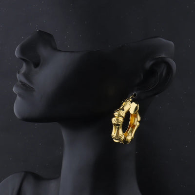 Bamboo Charm Necklace & Earring Set close-up