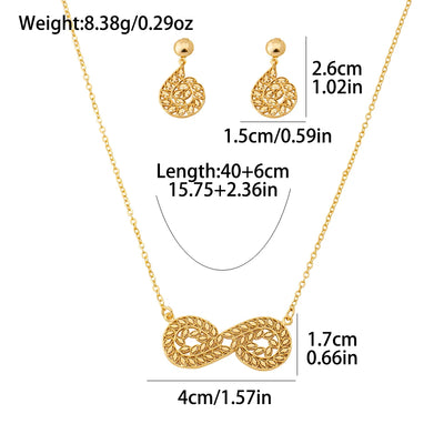 Infinity Leaf Necklace & Earring Set pendant detail