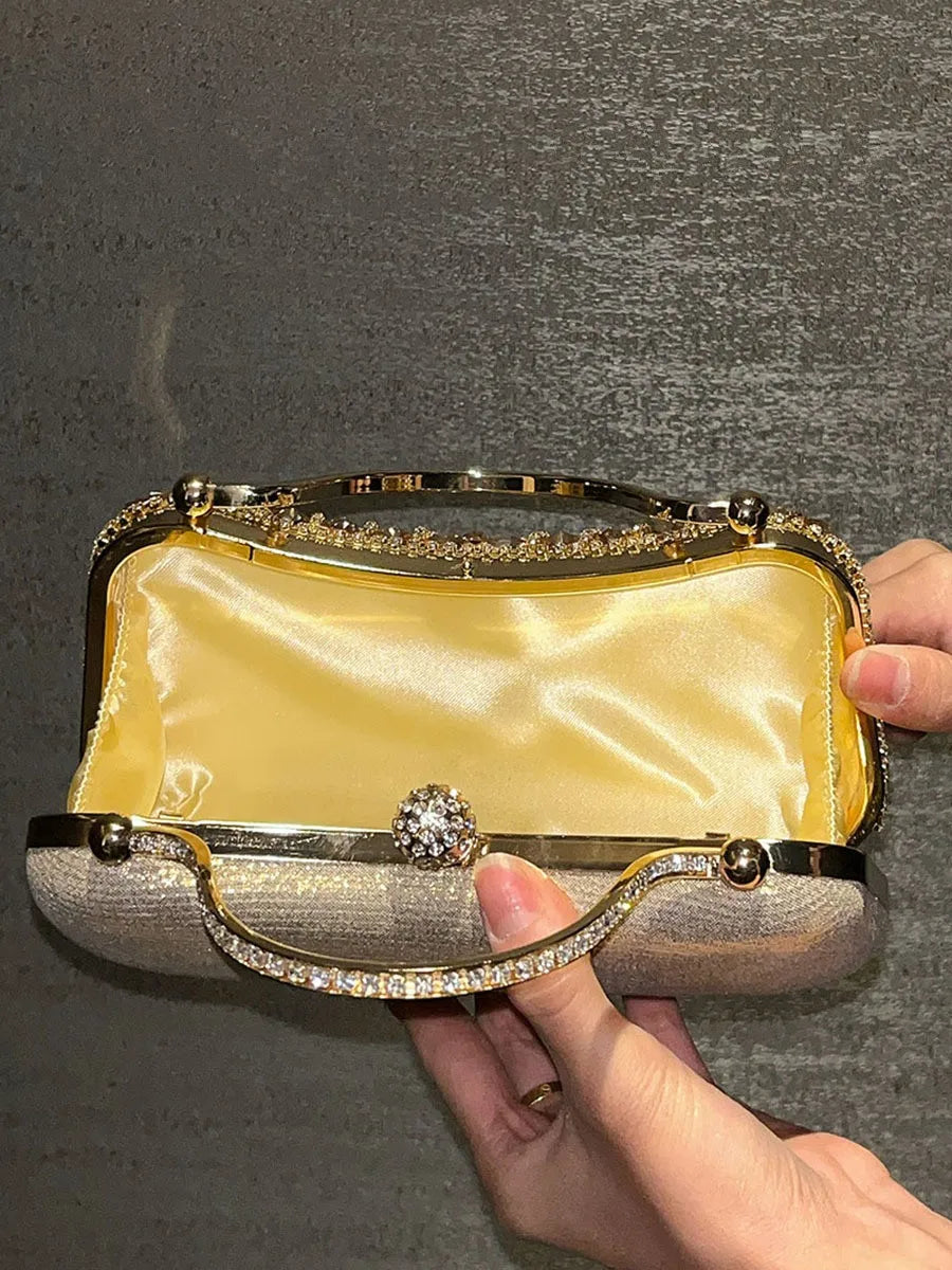 Tasselled Rhinestone Bridal Clutch tassel detail