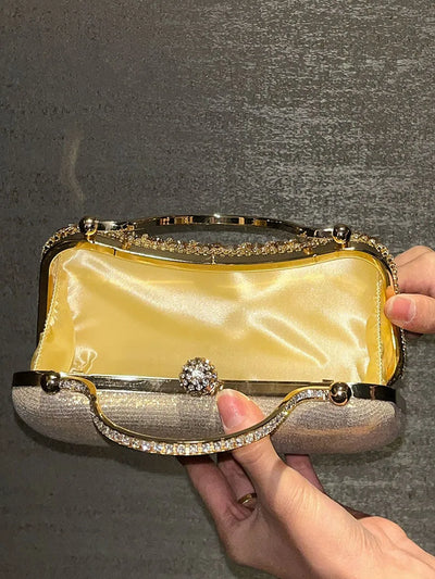 Tasselled Rhinestone Bridal Clutch tassel detail