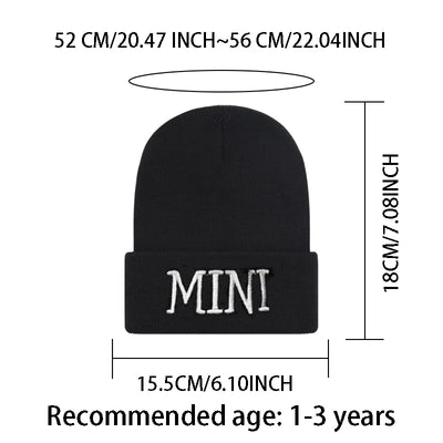 Family Bond Matching Beanie Set - 3-Piece Black
