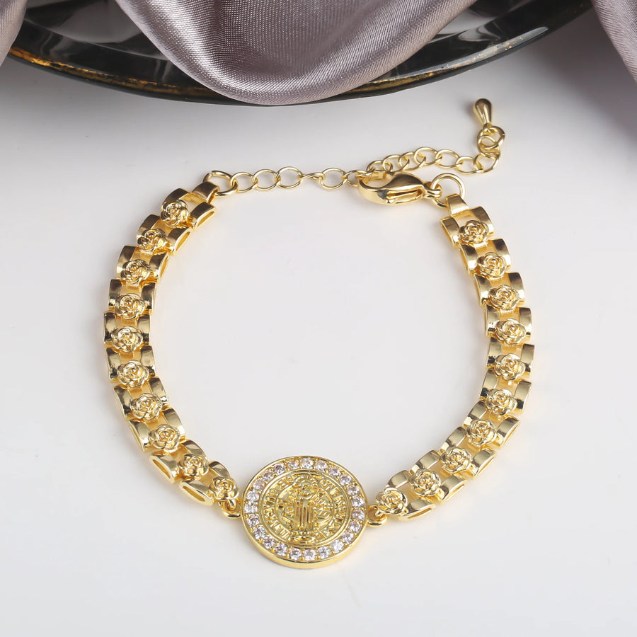 Rosette Virgin Mary Bracelet close-up