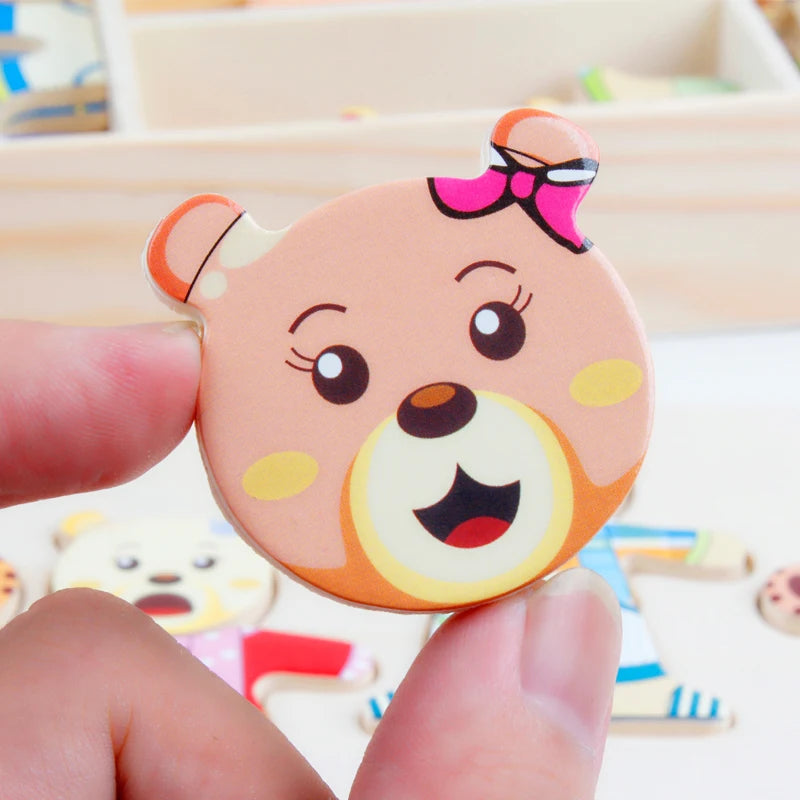 Wooden Animal Dress-Up Puzzle size reference