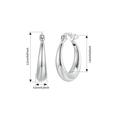 BAMOER Chunky Hoop Earrings size comparison