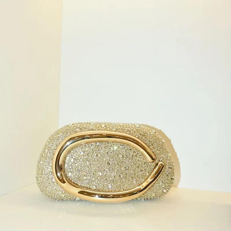 Gold Closure Box Clutch clasp detail