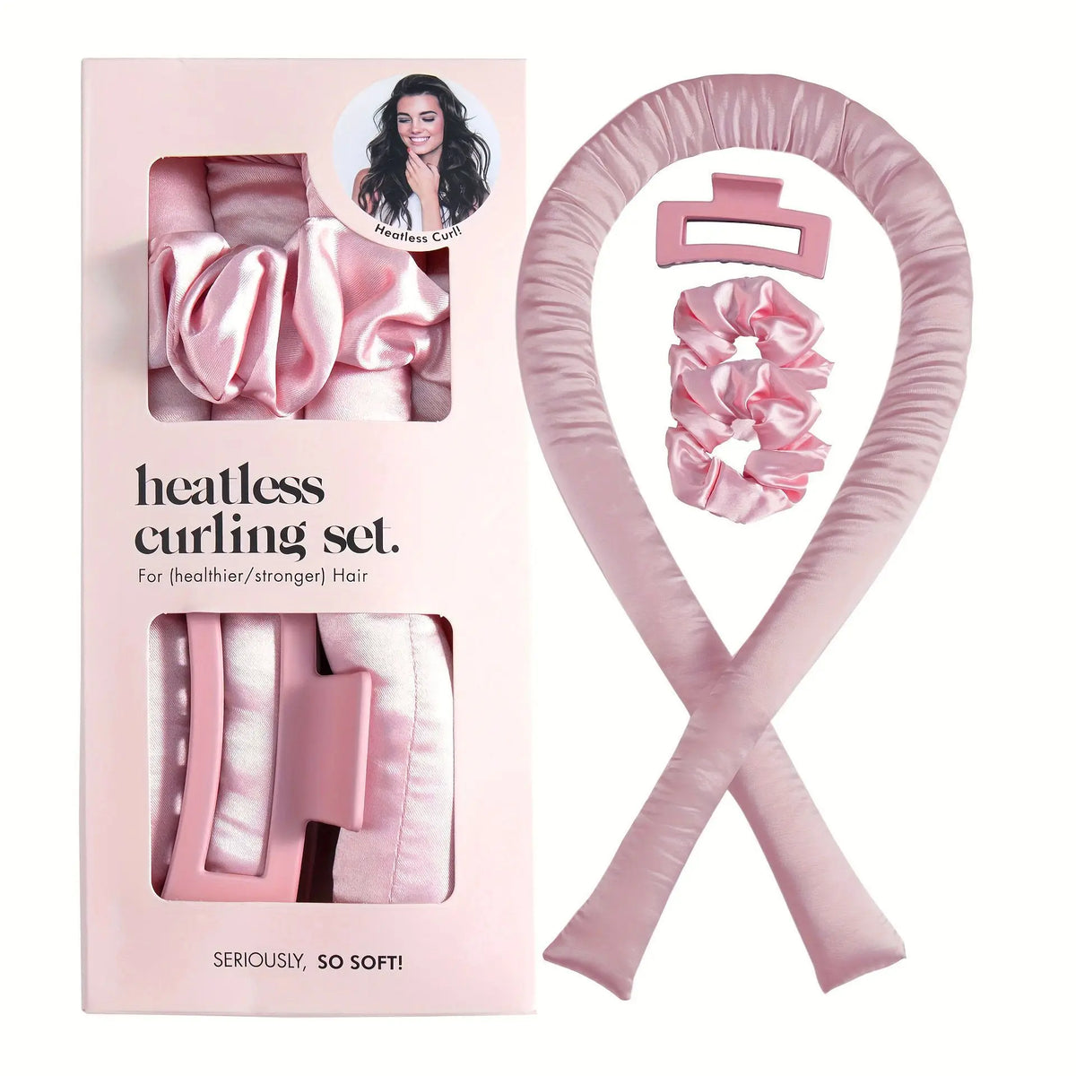 Satin Heatless Curler styling steps