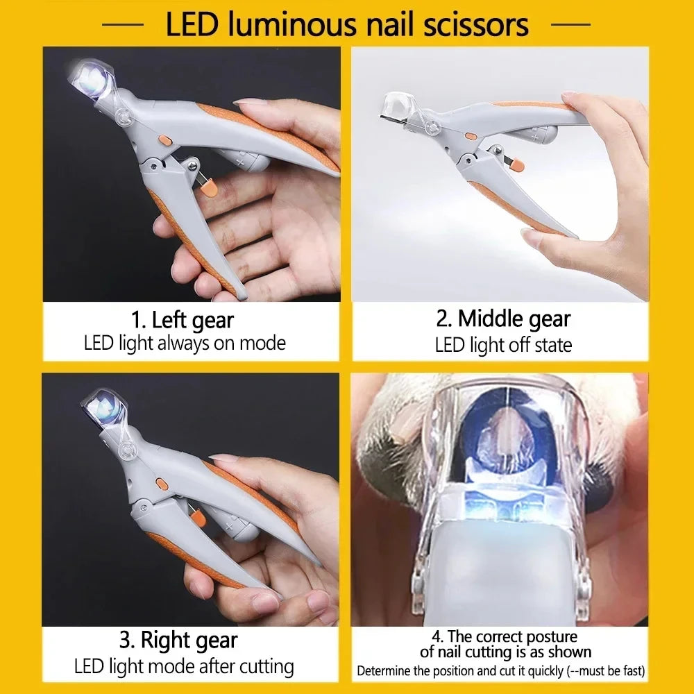 LED Pet Nail Clipper size reference