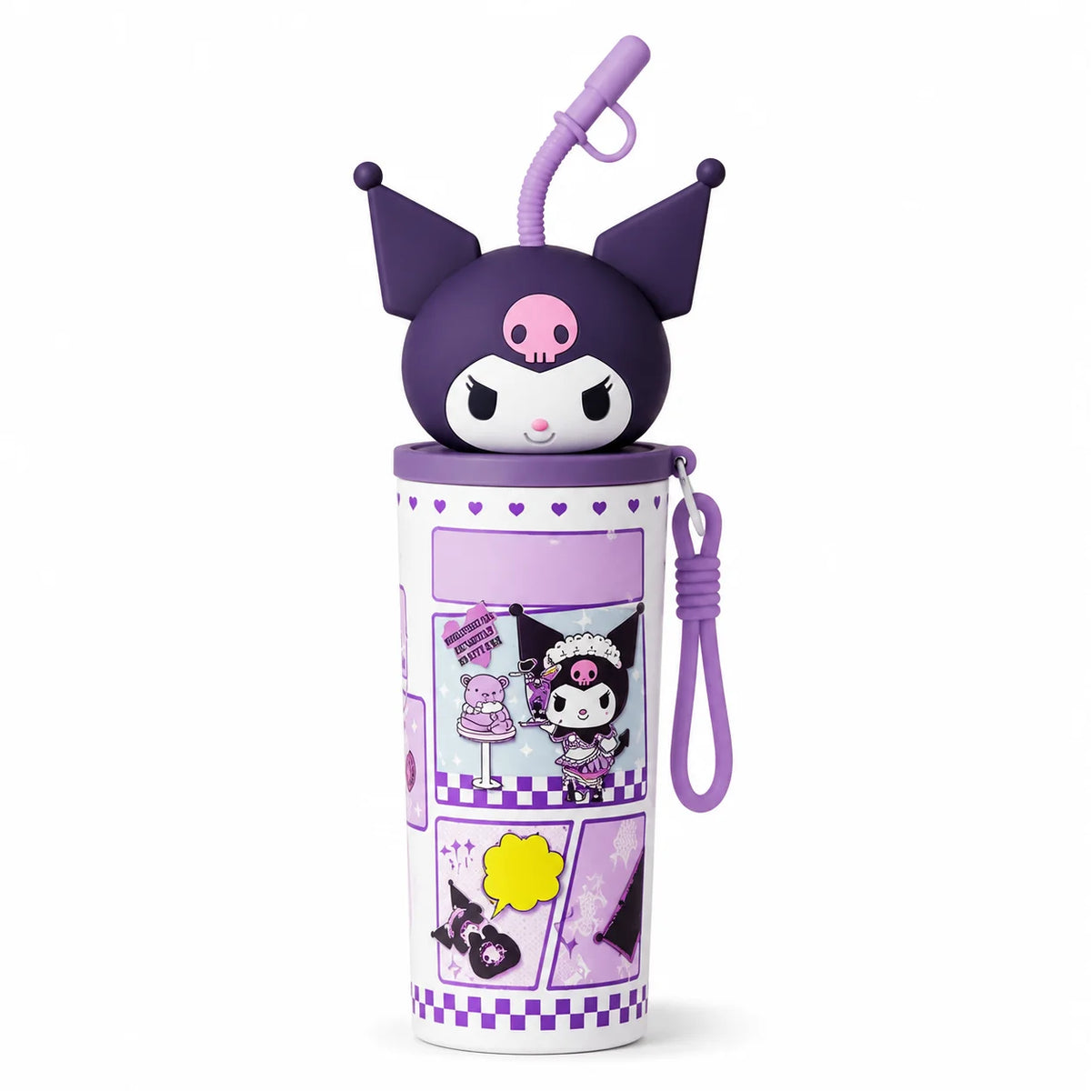 Sanrio 700ml Insulated Tumbler with Straw 316 Steel Travel Water Bottle 304 Steel Cute Cartoon Thermos Flask Coffee Mug Gift