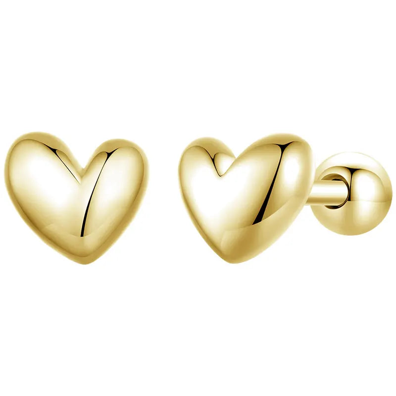 BAMOER Mini Heart Stud Earrings styling shot