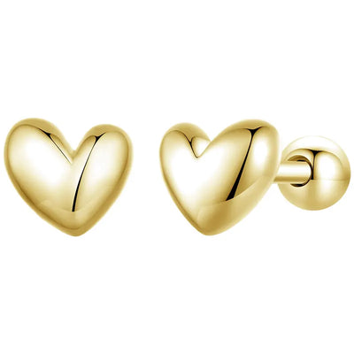 BAMOER Mini Heart Stud Earrings styling shot