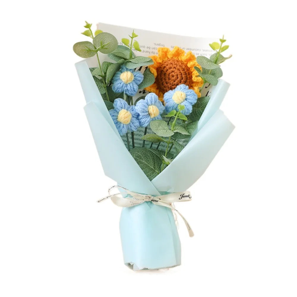 Handmade Crochet Flower Bouquet close-up