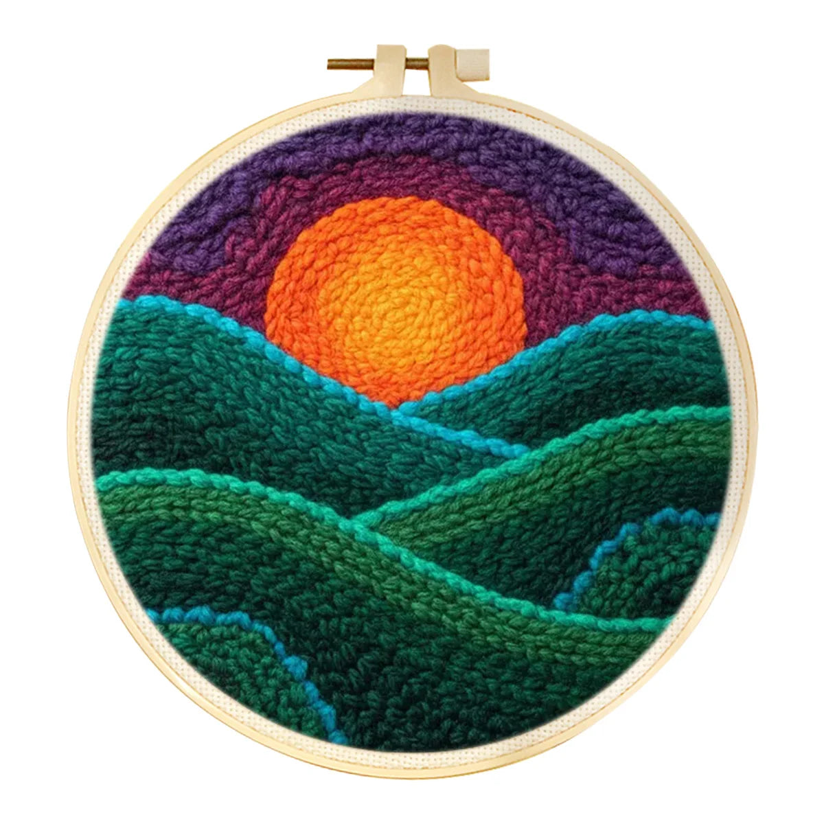DIY Punch Needle Landscape Kit framed