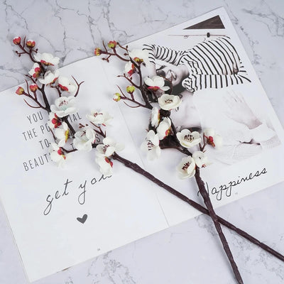 Plumelle Artificial Plum Blossom Branch - Red